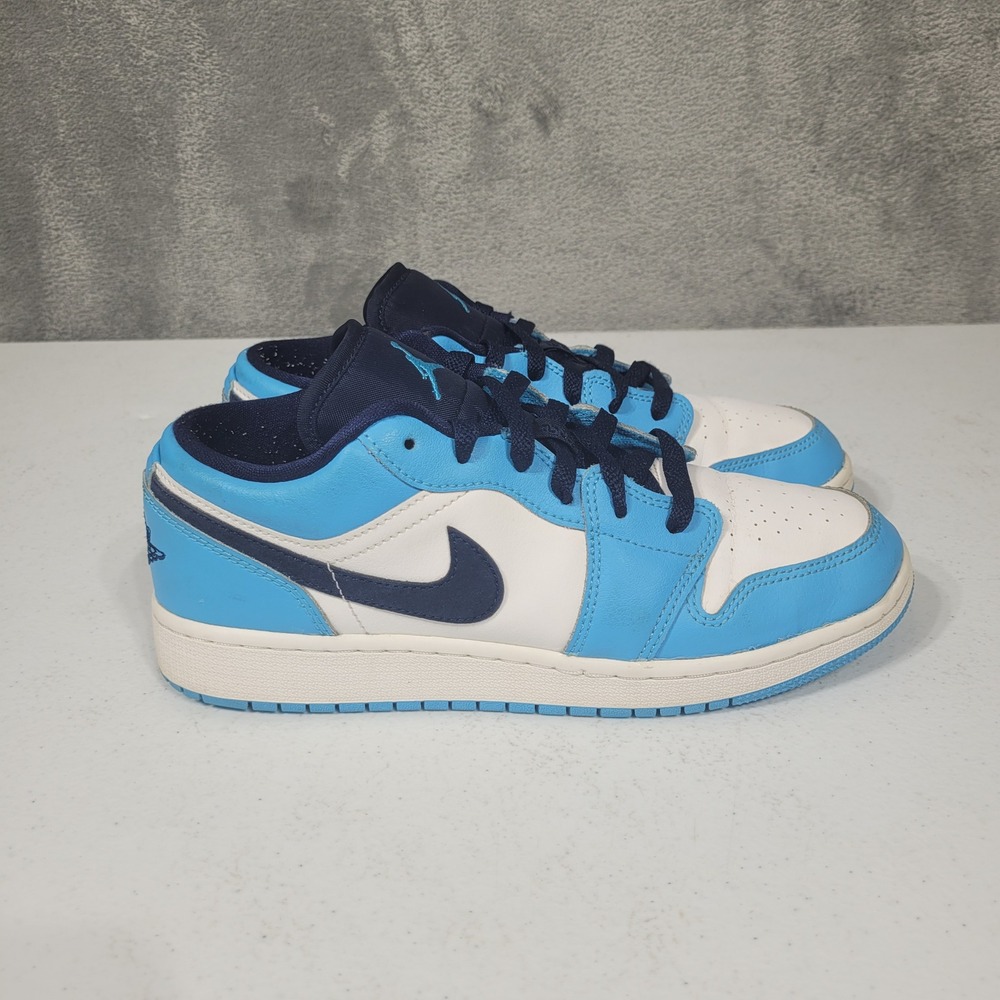 Jordan Shoes Kids 6.5Y Blue Air Jordan 1 Low University Blue 553560-144 Leather